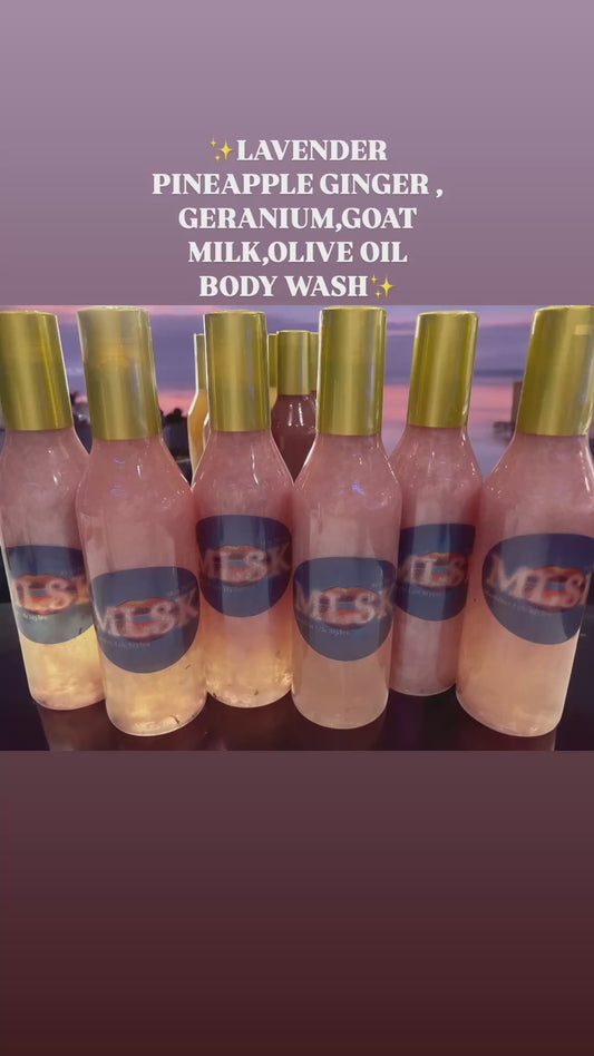 Pineapple Ginger Lavender Body & Kitty Gentle GOAT MILK OLIVE GLYCERIN BODY WASH